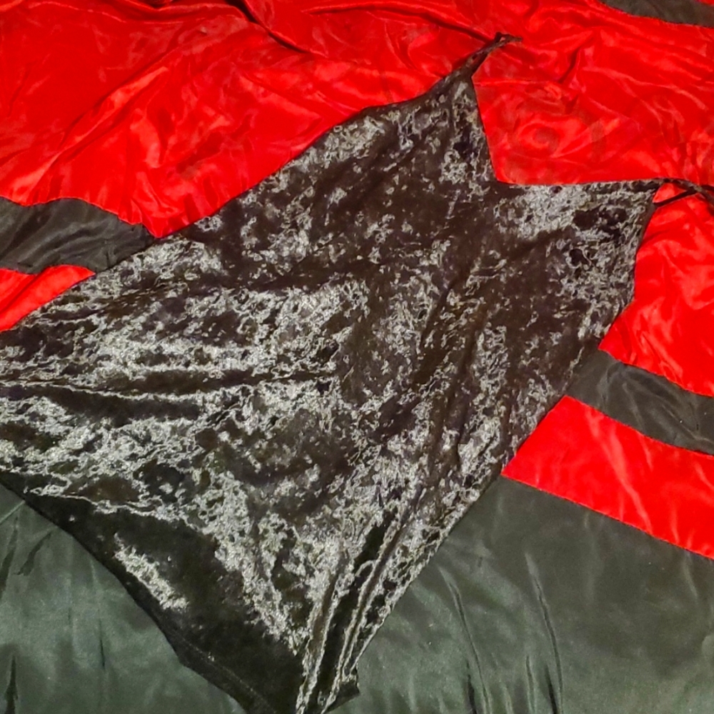Black velvet mini dress